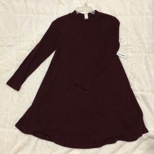 High neck maroon dress